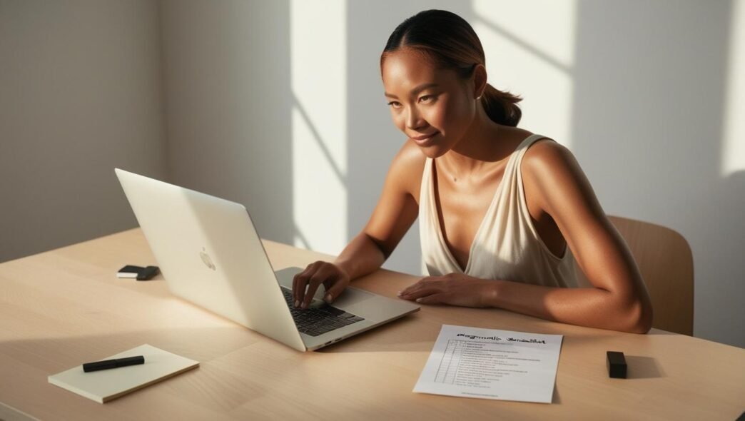 Person seated at a desk troubleshooting a computer with a notepad and tools nearby, showing a focused effort to diagnose PC issues without visible branding or interface elements.
