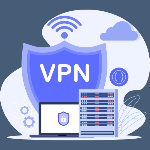 User on public Wi-Fi with a virtual private network (VPN) activated for security